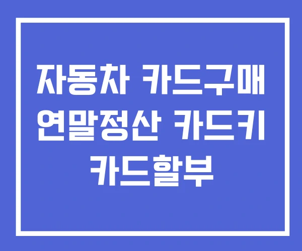 자동차 카드구매 연말정산 카드키 카드할부 자동차 카드구매 연말정산 카드키 카드할부