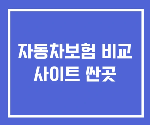 자동차보험 비교 사이트 싼곳