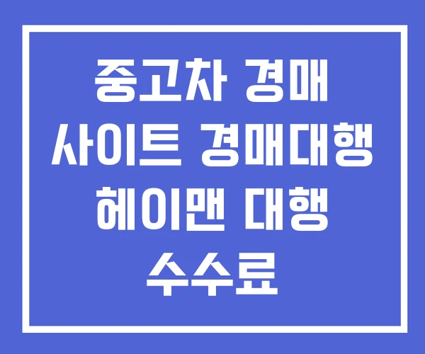 중고차 경매 사이트 경매대행 헤이맨 대행 수수료