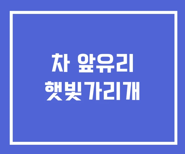 차 앞유리 햇빛가리개