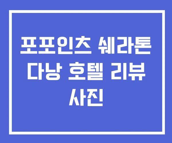 포포인츠 쉐라톤 다낭 호텔 리뷰 사진 포포인츠 쉐라톤 다낭 호텔 리뷰 사진