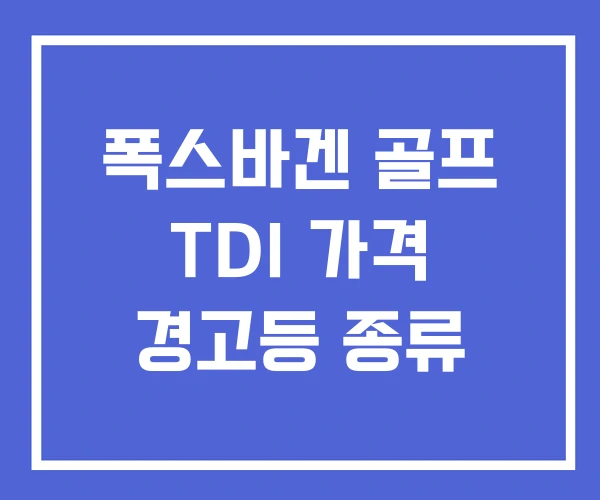 폭스바겐 골프 TDI 가격 경고등 종류 폭스바겐 골프 TDI 가격 경고등 종류