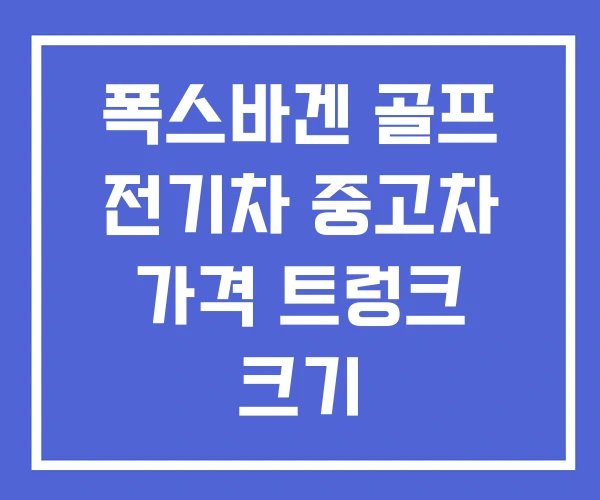 폭스바겐 골프 전기차 중고차 가격 트렁크 크기 폭스바겐 골프 전기차 중고차 가격 트렁크 크기
