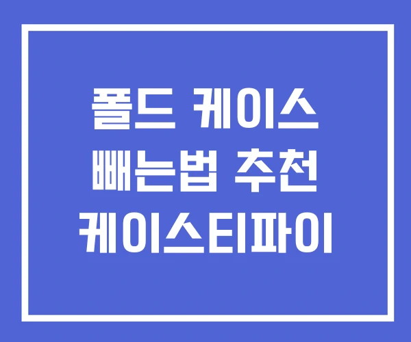 폴드 케이스 빼는법 추천 케이스티파이