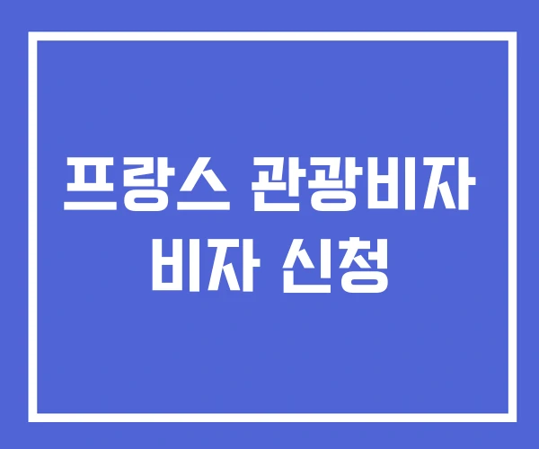 프랑스 관광비자 비자 신청