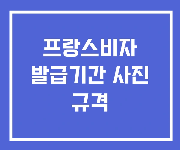 프랑스비자 발급기간 사진 규격