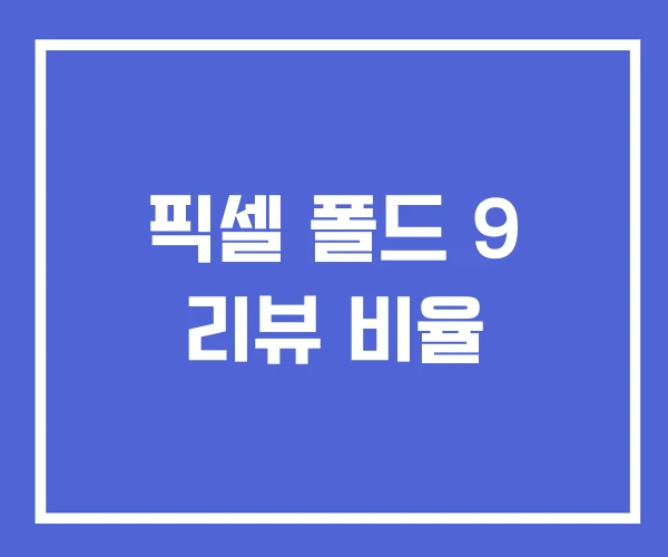 픽셀 폴드 9 리뷰 비율