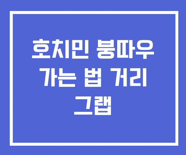 호치민 붕따우 가는 법 거리 그랩