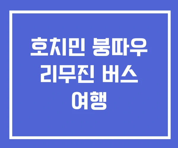호치민 붕따우 리무진 버스 여행 호치민 붕따우 리무진 버스 여행