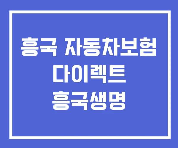 흥국 자동차보험 다이렉트 흥국생명