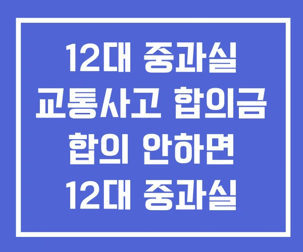 12대 중과실 교통사고 합의금 합의 안하면 12대 중과실 벌금 12대 중과실 교통사고 합의금 합의 안하면 12대 중과실 벌금