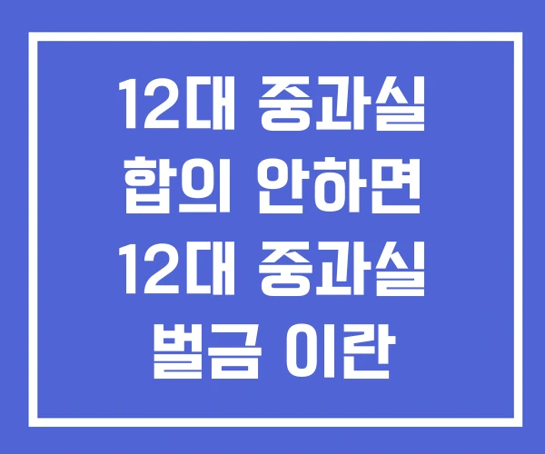 12대 중과실 합의 안하면 12대 중과실 벌금 이란