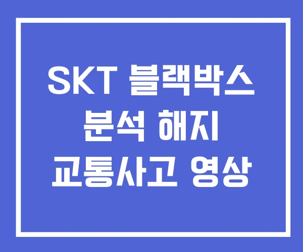 SKT 블랙박스 분석 해지 교통사고 영상 SKT 블랙박스 분석 해지 교통사고 영상