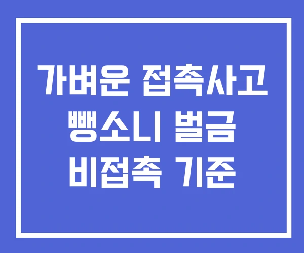 가벼운 접촉사고 뺑소니 벌금 비접촉 기준