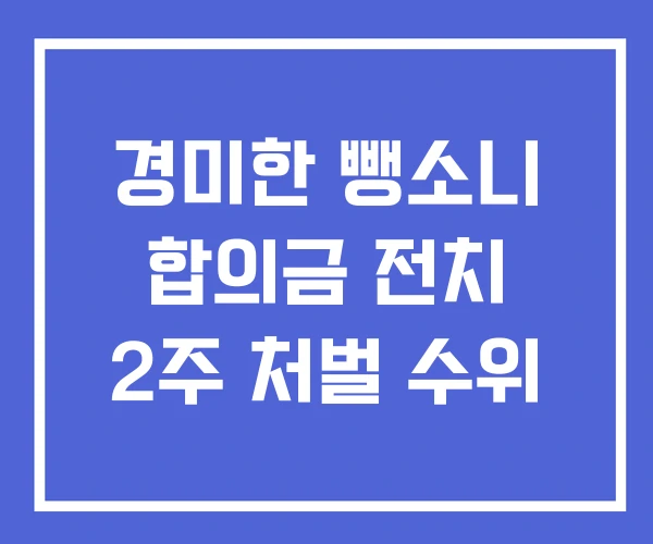 경미한 뺑소니 합의금 전치 2주 처벌 수위 경미한 뺑소니 합의금 전치 2주 처벌 수위