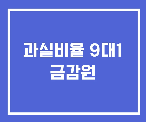과실비율 9대1 금감원 과실비율 9대1 금감원