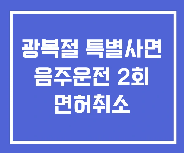 광복절 특별사면 음주운전 2회 면허취소