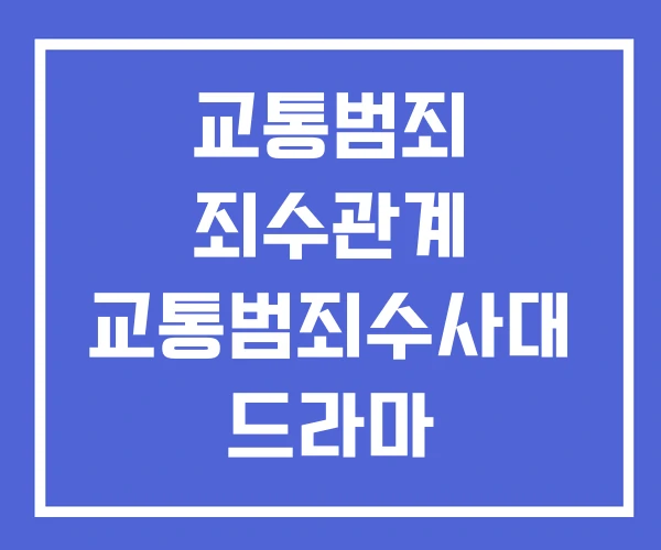 교통범죄 죄수관계 교통범죄수사대 드라마 교통범죄수사론 교통범죄 죄수관계 교통범죄수사대 드라마 교통범죄수사론