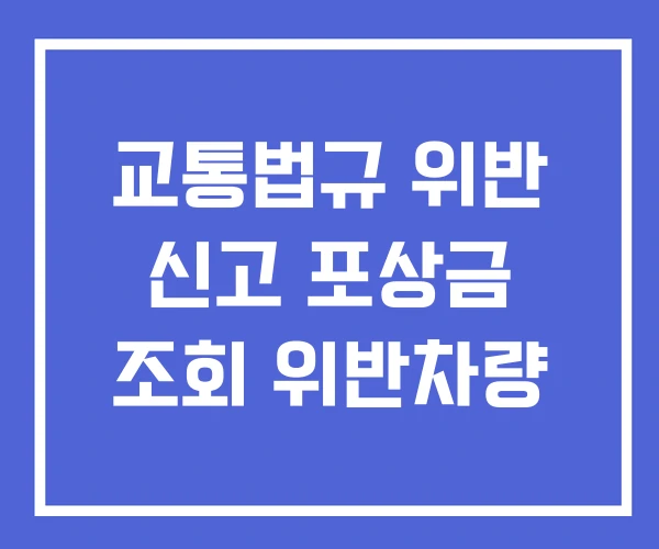 교통법규 위반 신고 포상금 조회 위반차량 교통법규 위반 신고 포상금 조회 위반차량