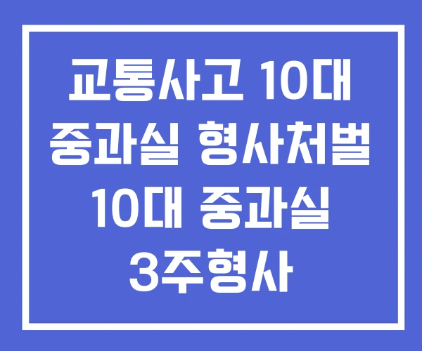 교통사고 10대 중과실 형사처벌 10대 중과실 3주형사 개인합의금 교통사고 10대 중과실 형사처벌 10대 중과실 3주형사 개인합의금