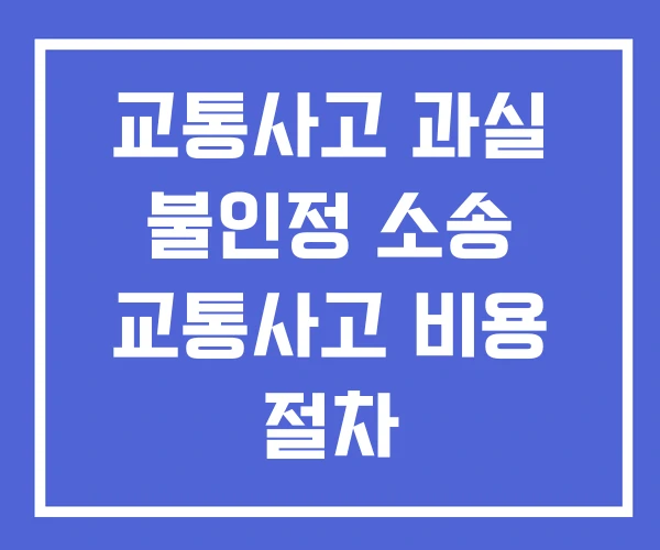 교통사고 과실 불인정 소송 교통사고 비용 절차 교통사고 과실 불인정 소송 교통사고 비용 절차