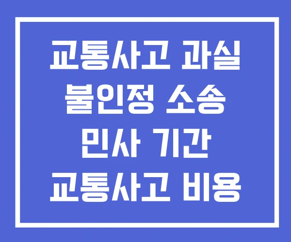 교통사고 과실 불인정 소송 민사 기간 교통사고 비용 교통사고 과실 불인정 소송 민사 기간 교통사고 비용
