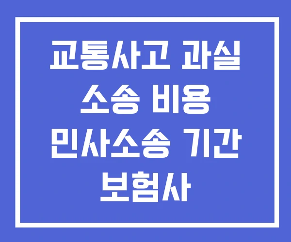 교통사고 과실 소송 비용 민사소송 기간 보험사 교통사고 과실 소송 비용 민사소송 기간 보험사