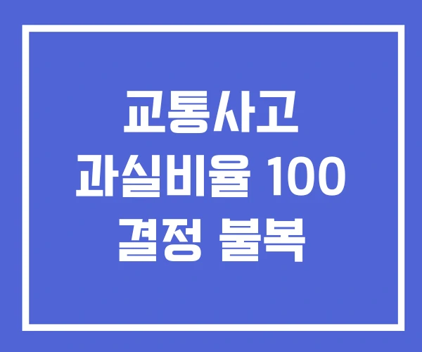 교통사고 과실비율 100 결정 불복