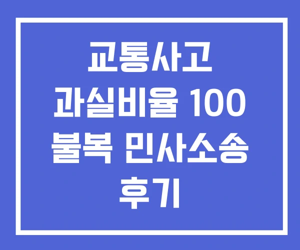 교통사고 과실비율 100 불복 민사소송 후기