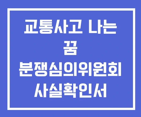 교통사고 나는 꿈 분쟁심의위원회 사실확인서 인터넷 발급 교통사고 나는 꿈 분쟁심의위원회 사실확인서 인터넷 발급