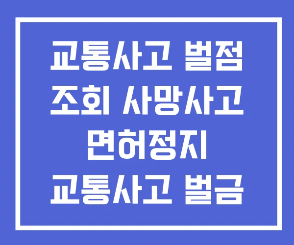 교통사고 벌점 조회 사망사고 면허정지 교통사고 벌금 교통사고 벌점 조회 사망사고 면허정지 교통사고 벌금