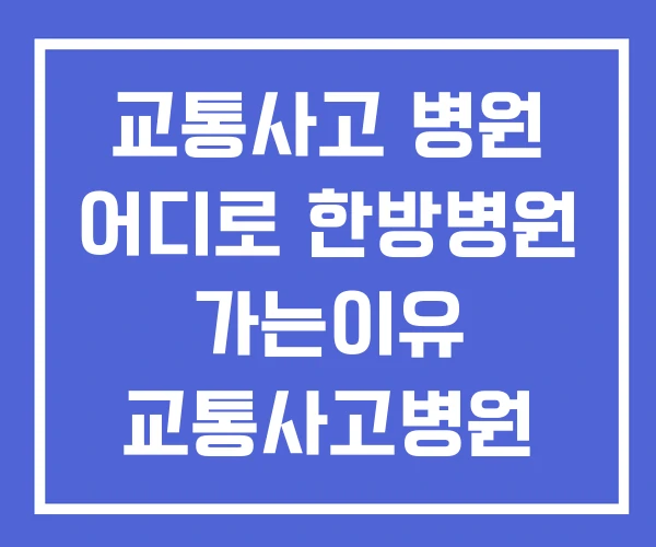 교통사고 병원 어디로 한방병원 가는이유 교통사고병원 추천 교통사고 병원 어디로 한방병원 가는이유 교통사고병원 추천