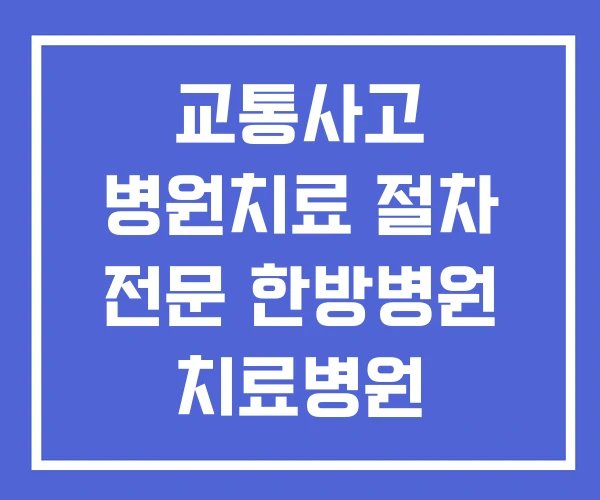 교통사고 병원치료 절차 전문 한방병원 치료병원 교통사고 병원치료 절차 전문 한방병원 치료병원