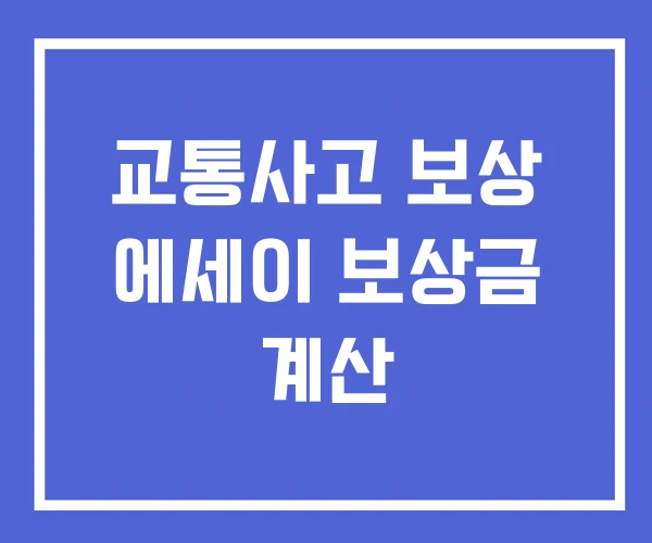 교통사고 보상 에세이 보상금 계산 교통사고 보상 에세이 보상금 계산