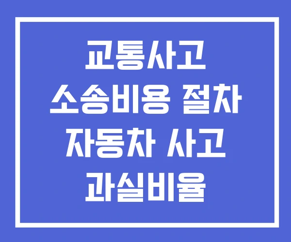 교통사고 소송비용 절차 자동차 사고 과실비율 교통사고 소송비용 절차 자동차 사고 과실비율