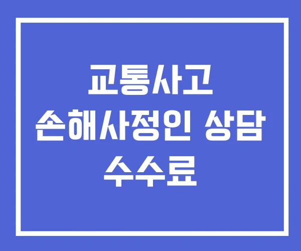 교통사고 손해사정인 상담 수수료 교통사고 손해사정인 상담 수수료