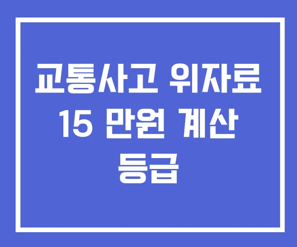 교통사고 위자료 15 만원 계산 등급