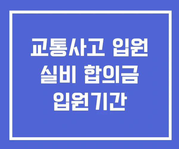 교통사고 입원 실비 합의금 입원기간