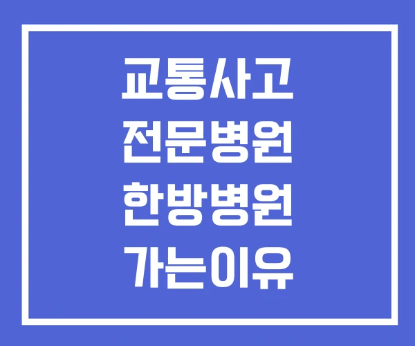 교통사고 전문병원 한방병원 가는이유 교통사고병원 추천 교통사고 전문병원 한방병원 가는이유 교통사고병원 추천