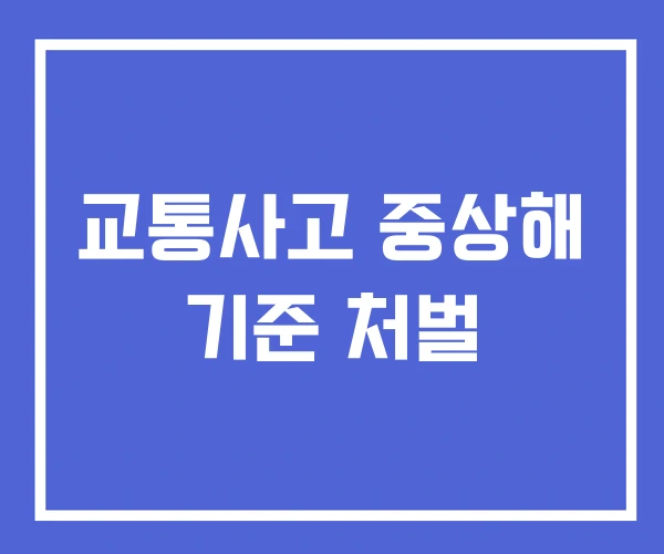 교통사고 중상해 기준 처벌
