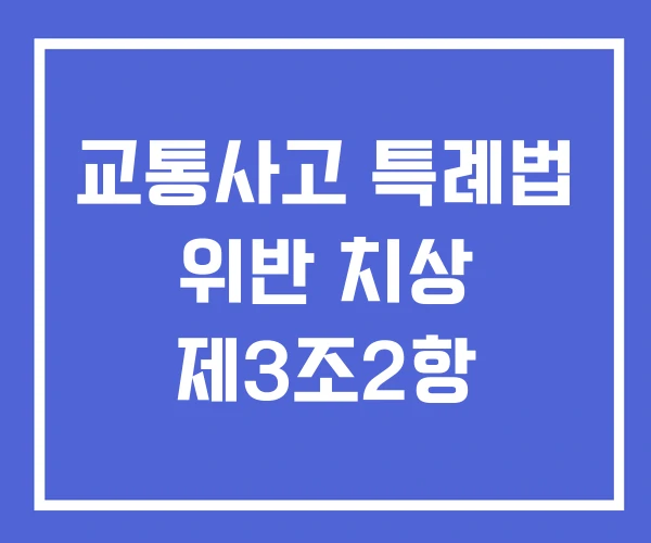 교통사고 특례법 위반 치상 제3조2항 교통사고 특례법 위반 치상 제3조2항