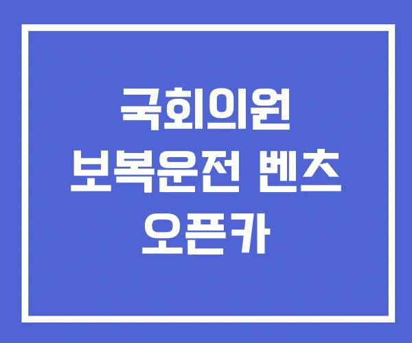 국회의원 보복운전 벤츠 오픈카