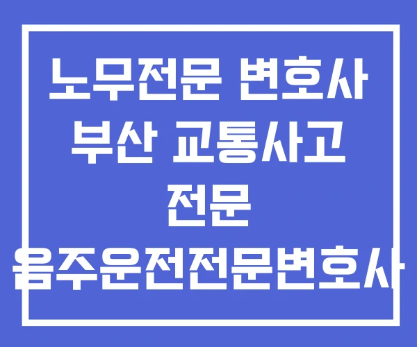 노무전문 변호사 부산 교통사고 전문 음주운전전문변호사