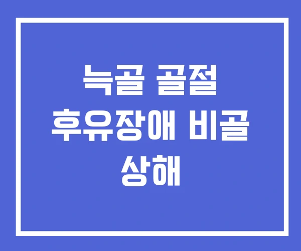 늑골 골절 후유장애 비골 상해