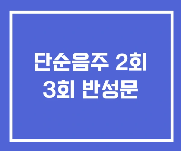 단순음주 2회 3회 반성문