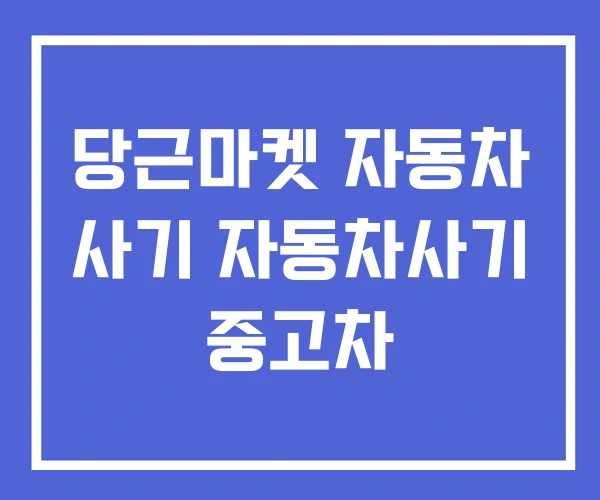 당근마켓 자동차 사기 자동차사기 중고차 당근마켓 자동차 사기 자동차사기 중고차