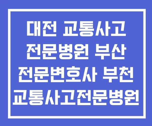 대전 교통사고 전문병원 부산 전문변호사 부천 교통사고전문병원