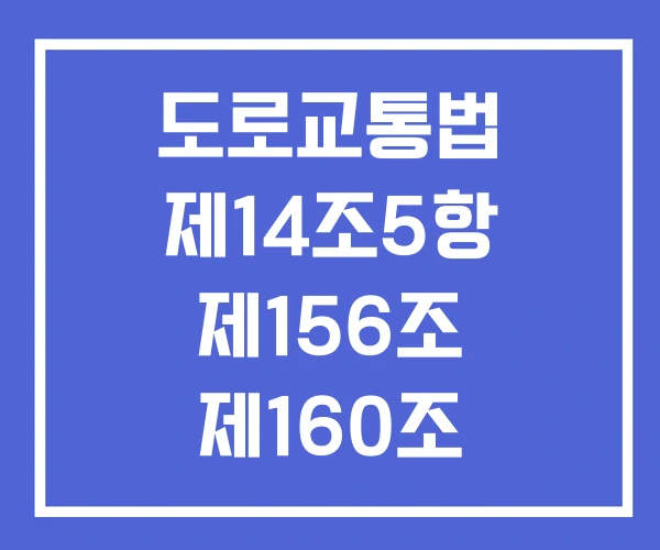 도로교통법 제14조5항 제156조 제160조 도로교통법 제14조5항 제156조 제160조