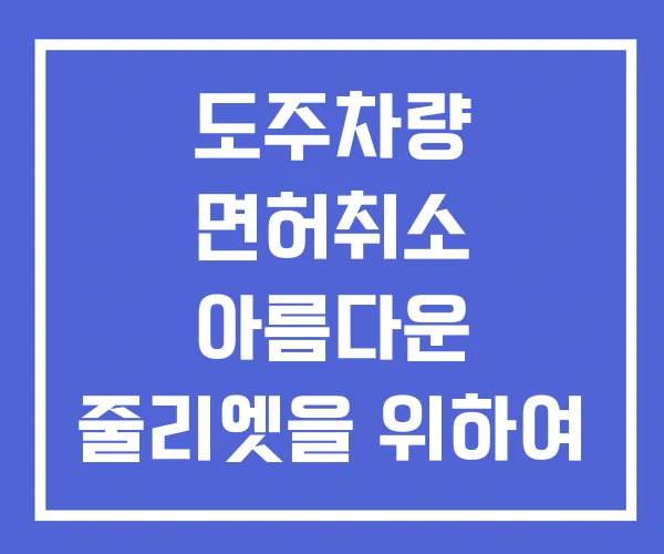 도주차량 면허취소 아름다운 줄리엣을 위하여