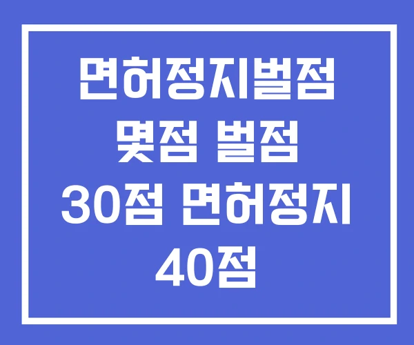 면허정지벌점 몇점 벌점 30점 면허정지 40점 면허정지벌점 몇점 벌점 30점 면허정지 40점